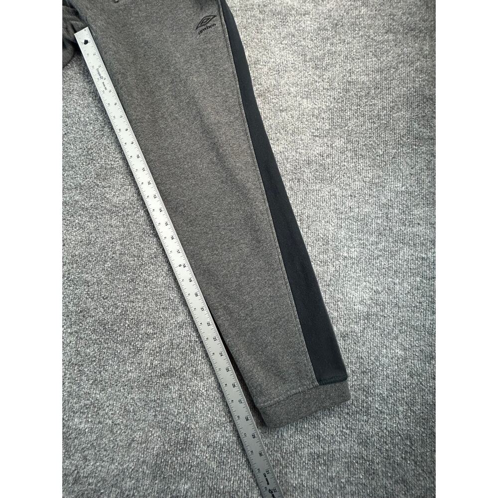Umbro Jogger Sweatpants Youth Gray Black Fleece Lined Athletic Drawstring Pants - Picture 7 of 7